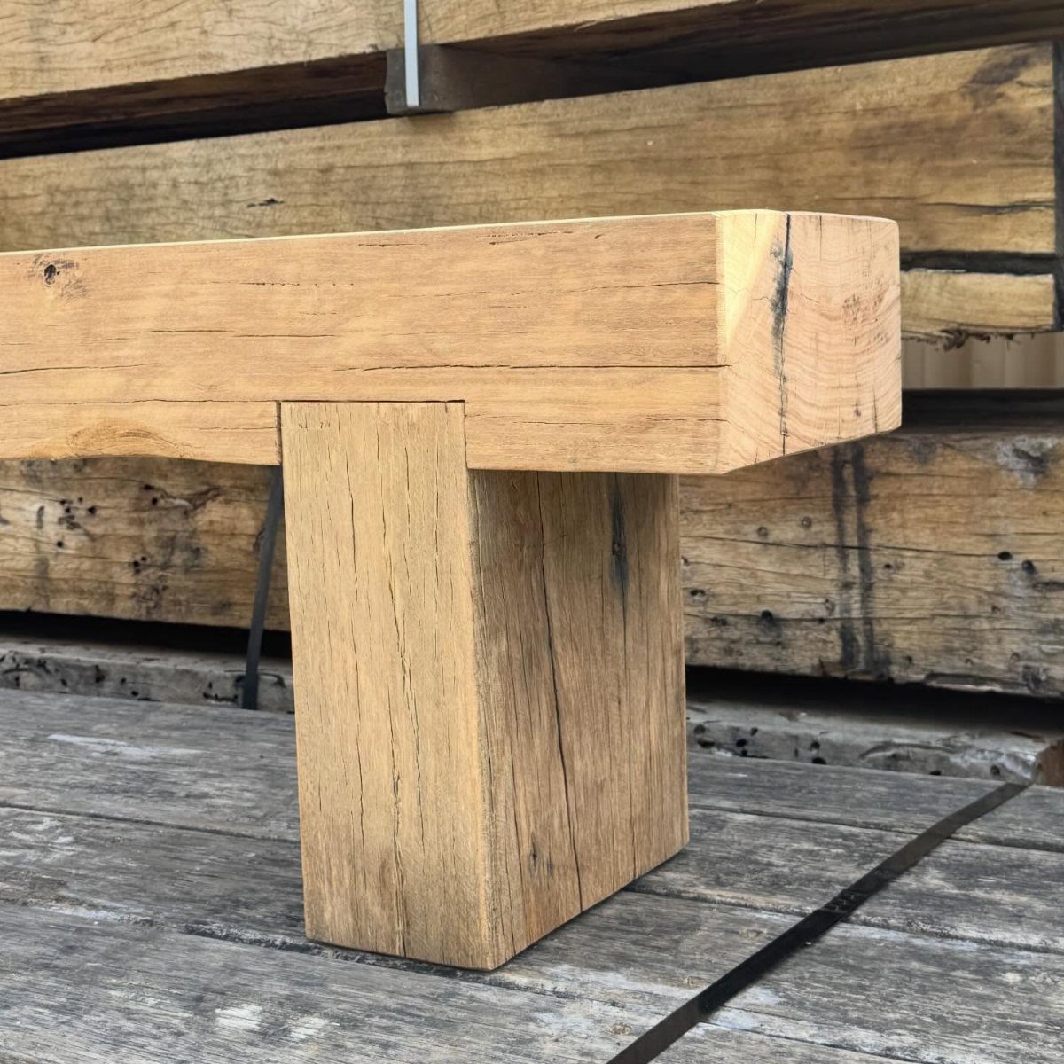 Timber Frame Joinery: 4 Joints and Details to Know 1 Wooden timber frame joint showing the shoulder of a beam resting on a post.